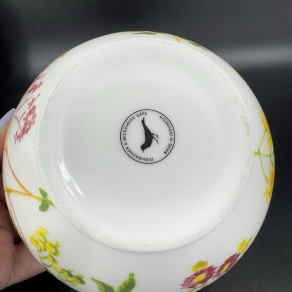 ANTHROPOLOGIE Ceramic Deep Dish Bowl Set 2 Dishes Bowls Flower Multicolor Pair - Picture 7 of 16